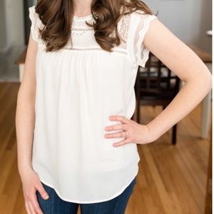 Daniel Rainn Lennox Lace Detail Sheer Black Blouse Cami Top S NWT